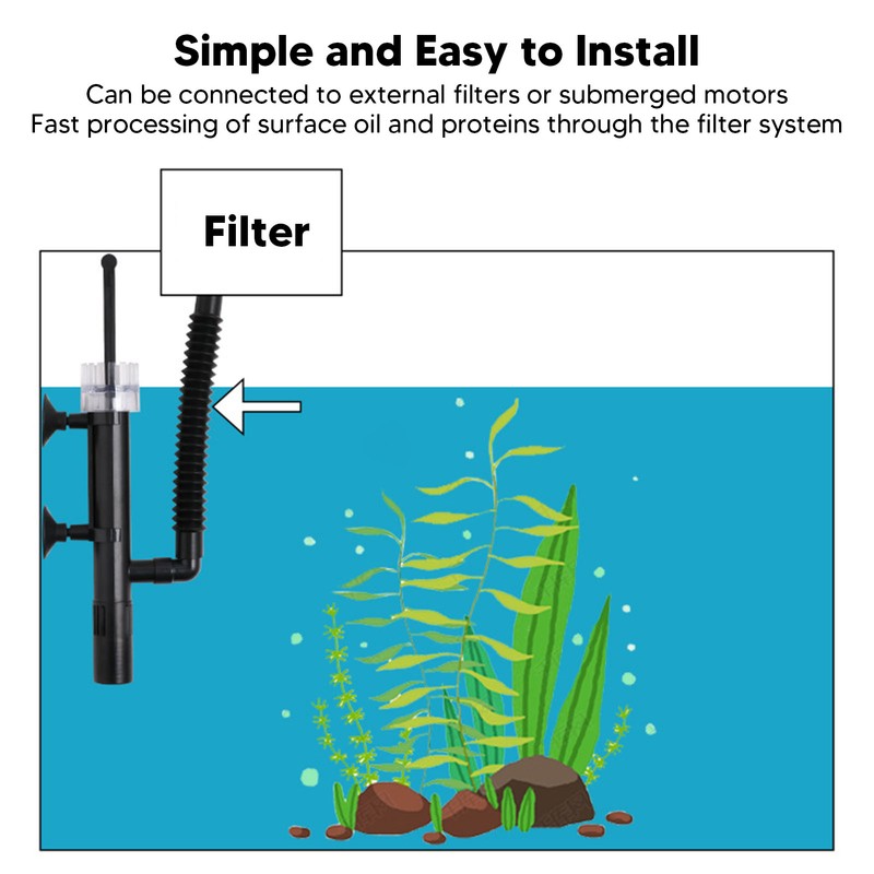 Aquarium Oil Film Skimmer Efficient Self Floating Fish Tank Surface
