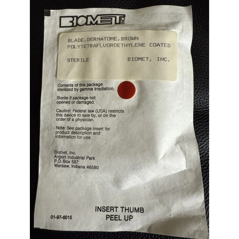 Biomet Brown Dermatome Blade Biomet For Zimmer