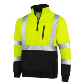 JORESTECH Pullover High Visibility 1/4 Zipper 100% Polyester ANSI Yellow