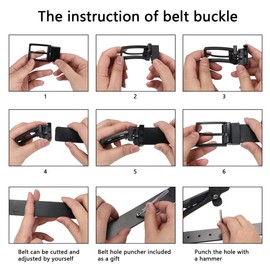 flintronic Men’s Leather Belt, Automatic Buckle Leather Ratchet Belt 3.5cm * 130cm (Keychain & Gift Box Include)