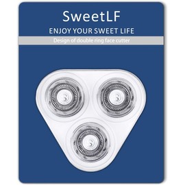 Sweetlf Replacement Heads for Men's Shaver Sweetlf Sws7105 Pack of 3 - Silver
