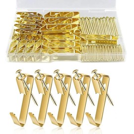 Heavy Duty Picture Hooks, 80Pcs Picture Hanging Hooks for Hard Walls Photo Hooks Picture Hanging Kit Frame Heavy Hanger with Nails 30 lbs (30LB)