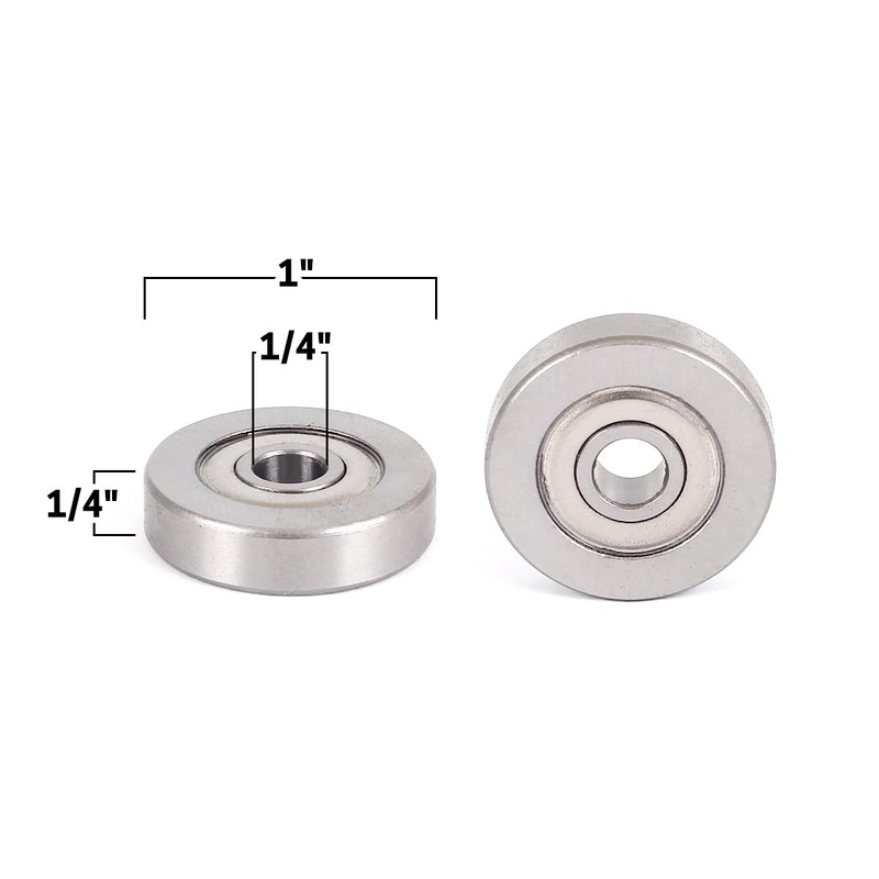 YONICO Router Bits 1/4-Inch Inner Diameter Shank Bearing 1-Inch OD