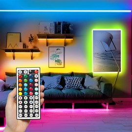 DAYBETTER Led Lights 2 Ports 44 Key Remote Control, Dimmer for Led Strip Lights, 4 Pin Output Remote Controller for Led Strips 12 24V DC Led Tape Light