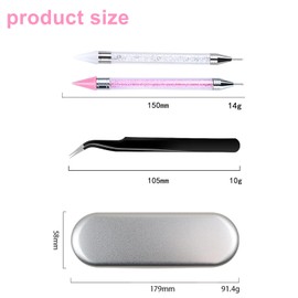 WEZCHUGHAOL Rhinestone Picker Tool Set, Acrylic Handle, Dual Head Applicator, Wax Tips, for Nail Art ﻿