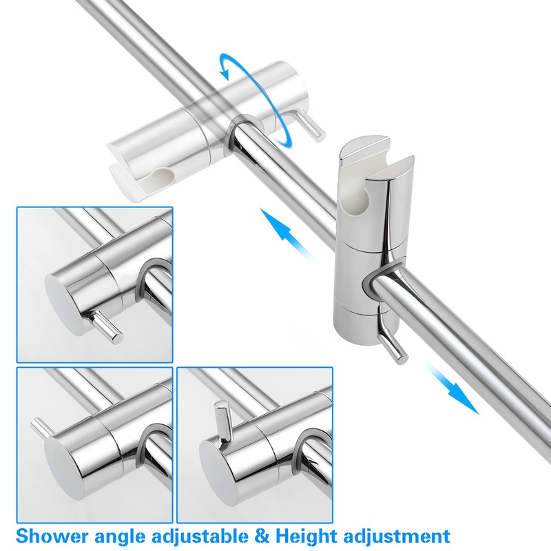 SKOWLL Shower Slide Bar with Adjustable Handheld Shower Head Holder