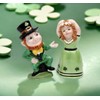 Fine Ceramic Irish Dancing Leprechaun and Girl Salt & Pepper