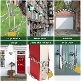 Mesybveo Pack of 2 Padlocks, 32 mm Padlock, Long Shackle with 6 Keys, Long Shackle Thickness 4.9 mm, Safety Lock with High Shackle, Larger Locking Space, for Luggage, Cupboards, Garage