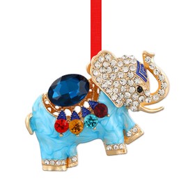 D24TIME Elephant Ornament-Elephant Christmas Ornaments-Metal Teal Christmas Tree Elephant Ornament for Women Tribe Elephant Decor for Home Elephant Friendship Ornament Keepsake Gifts for Women Kids