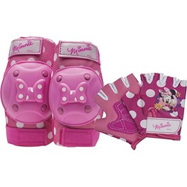 BELL Disney Minnie Mouse Kids Protector Elbow Knee Pads Set of 3 Girls Age 3+ Kids Bicycle Kickboard Skateboard Protective Bell