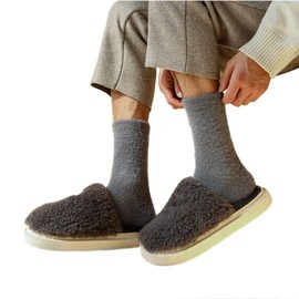 Dress Cici Fluffy Slipper Socks, Winter Fuzzy Socks Plush Warm Sock for Men and Women (4 Pairs: 4 Grey)