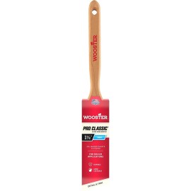 FixtureDisplays Wooster Z1293 1-1/2" Pro Classic Black China Firm Bristle Angle Sash Paint Brush