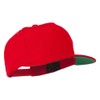 5 Panel Flat Bill Twill Snapback Solid Cap - Red