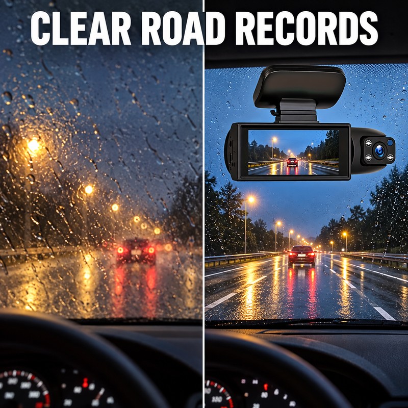 1080P Dual Camera Car Dash Cam with 64GB SD Card