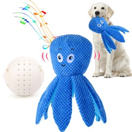 BABORUI Interactive Dog Toys Octopus, Jumping Squeaky Dog Toys with Recording and Music Modes, Rechargeable Moving Dog Chew Toys for Small/Medium/Large Dogs to Keep Them Busy