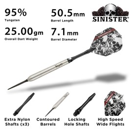 Viper Sinister 95% Tungsten 25 Gram Steel Tip Darts & Casemaster Deluxe Realtree Dart Case