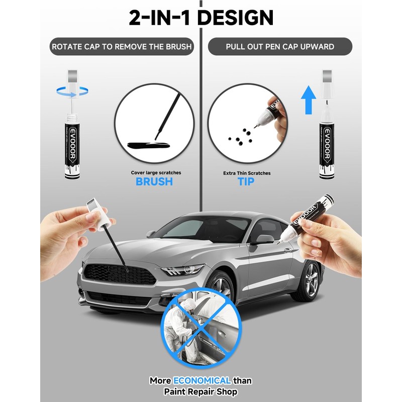 EVOOOR UX Ingot Silver Metallic Touch Up Paint for Ford