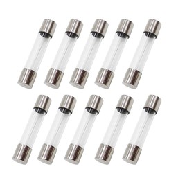 Compstudio 10Pcs F6.3AL250V 6X30MM 6.3A Fast Blow Fuse 6.3 Amp 250V F6.3AL Glass Fuse Fast-Acting Fuse (1/4" x 1-1/4")