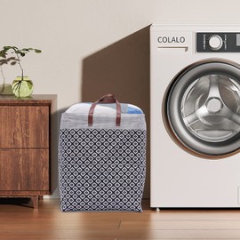 TFCFL Large Laundry Hamper, Collapsible Laundry Basket Hamper with Easy Carry Handles Freestanding Clothes Hamper for Laundry Room Bedroom Bathroom College Dorm for Adults (Black)