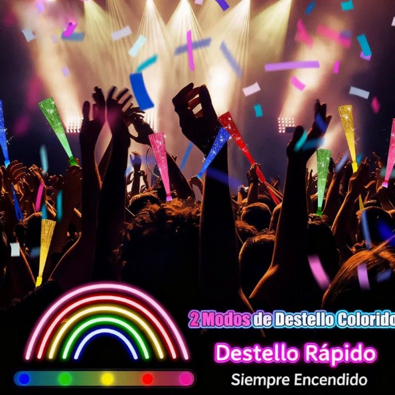 Fiesta Electrónica Varita Fibra Óptica Celebración Neon 28pz