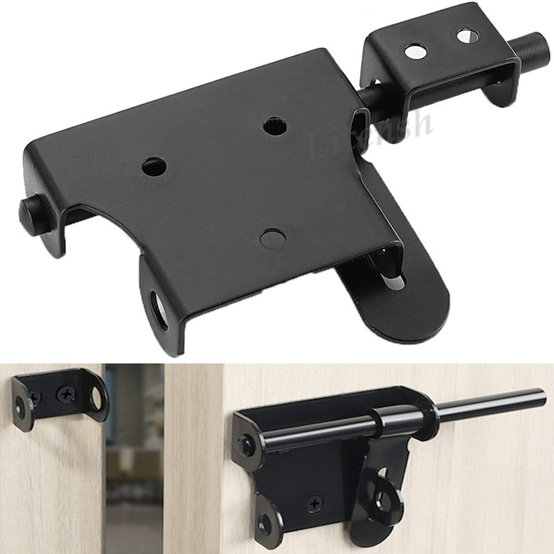 Litensh Sliding Gate Bolt with Padlock Hole, Fence Gate Latch