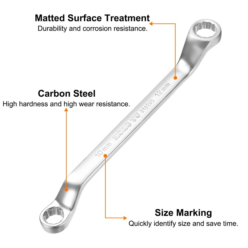 sourcing map Offset Extra Long Box End Wrench 10 x