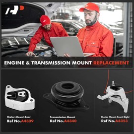 A-Premium Engine Motor Mount and Transmission Mount Kit Compatible with Nissan Altima 2007-2013 2.5L, Automatic Transmission, 3-PC Set, Replace# 1360JA60A, 11220JA000
