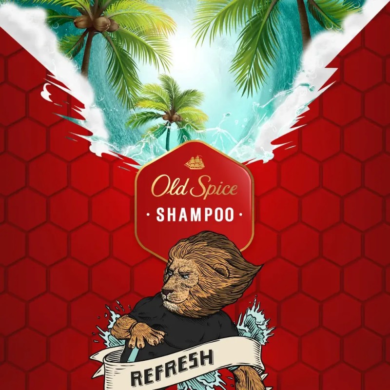 Shampoo Old Spice Refresh, Shampoo Refrescante para Hombre 400 ml