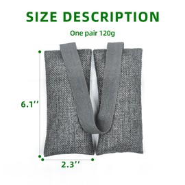 YouniDint 6 Pack Shoe Deodorizer Bags,Activated Charcoal Odor Absorber,Gym Boxing Gloves Deodorizer for Shoes,Gym Bags,Closets,60g/Pack