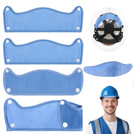Hard Hat Sweat Bands, 4Pcs Highly Absorbent Sweat Bands for Hardhats Washable Hard Sweatband, Reusable Cotton Hard Hats Liner for Softness and Comfort,Sponge Hard Hat Accessories Tools(Blue)