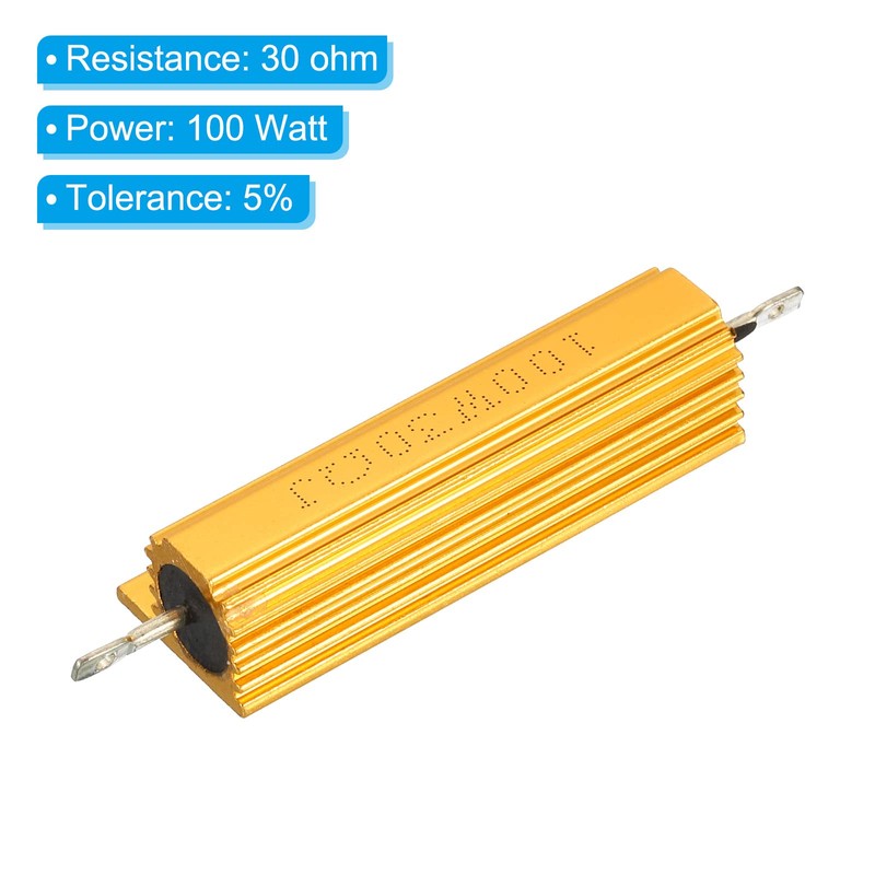 PATIKIL 100W 30 Ohm Aluminum Shell Resistor 2pcs Aluminum Housing