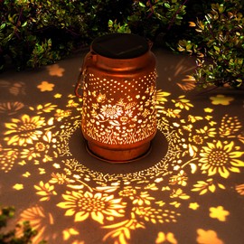 Sunflower Solar Lanterns Gifts for Women, Mom, Grandma, Birthday, Thanksgiving, Decorative Waterproof Hanging Metal LED Light for Yard