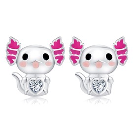 Animal Earrings 925 Sterling Silver Axolotl Stud Earrings Stuff Earrings Women Hypoallergenic Cute Animal Jewelry Gifts
