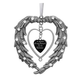 Angel Wings Memorial Christmas Ornaments A Piece of My Heart is in Heaven Ornament for Christmas Tree in Memory of Loved one Gifts