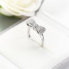 Fashion 925 Sterling Silver Women's Ring Shiny Bow-Knot Zircon Full