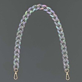Handle for handbags, bag chain acrylic shiny, chain for handbag, bag strap, strap for handbag, bag strap wide, replacement strap for bag, 2 cm wide, 45 cm long, transparent