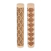 HARFINGTON 2pcs Wood Clay Roller 4" Water Wave Snowflake Pattern