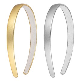 ValueBargain Gold Headbands for Women & Girls - Elegant Satin Hair Accessory with Non-Slip Design, Cute Headpiece for Wedding Party Daily Use (2 Pas)