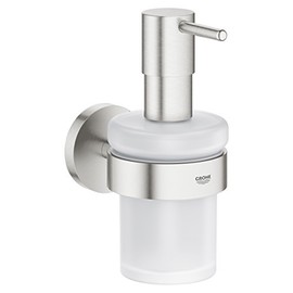 Grohe Essentials Seifenspender mit Halter, supersteel, 1 Stück, 40448DC1