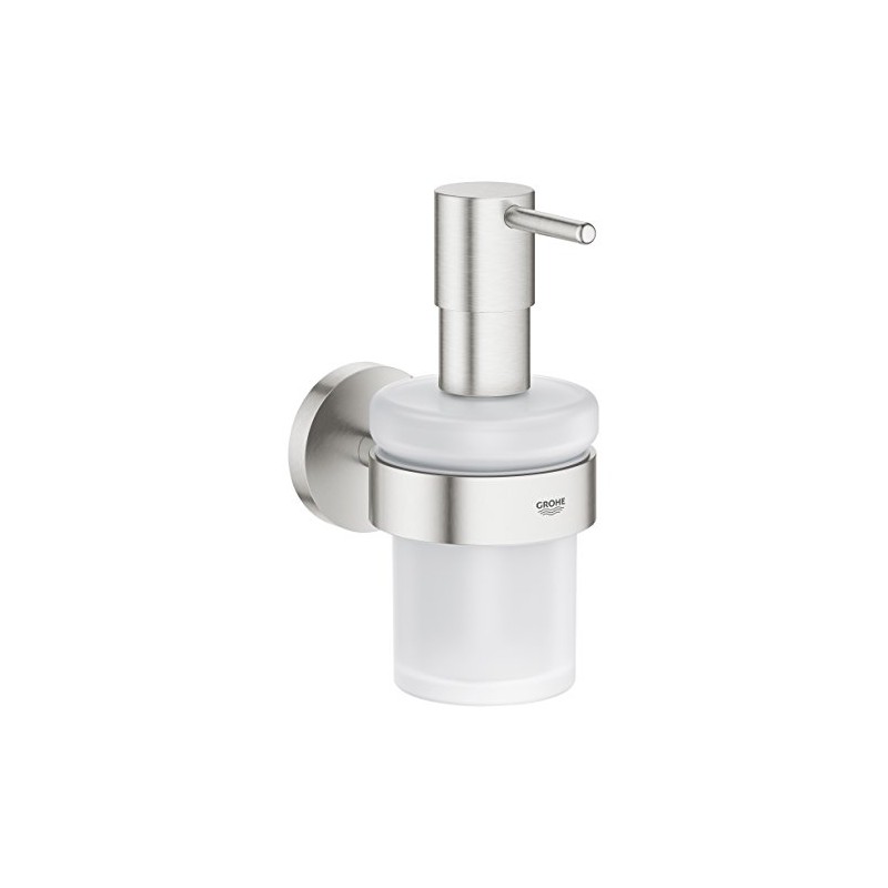 Grohe Essentials Seifenspender mit Halter, supersteel, 1 Stück, 40448DC1