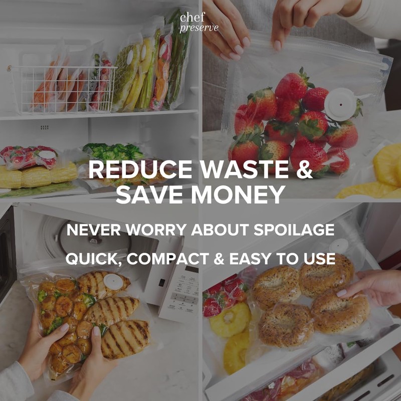 Chef Preserve Reusable Vacuum Sealer Bags for Food – 30