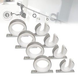 TuoP Boat Fishing Rod Hanger - Marine Fishing Reel Storage Rack Holder for Car RV Van Yacht Ship, Smooth Polished Aluminum (4 Set)
