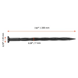 SINJEUN 200 PCS 8 Inch Plastic Edging Nails, Spiral Landscape Anchoring Spikes, Landscape Stake for Paver Edging, Garden Edging,Weed Barriers, Turf, Tent