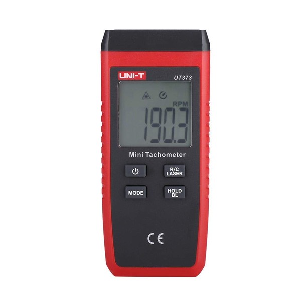 Digital Tachometer, UT373 Mini Non-contact Digital LCD Tachometer Laser RPM Tach Speed Meter Measuring Range 10-99999RPM Odometer LCD Backlight