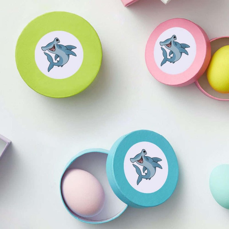 24 x 40mm Round 'Hammerhead Shark' Stickers (SK00042215)