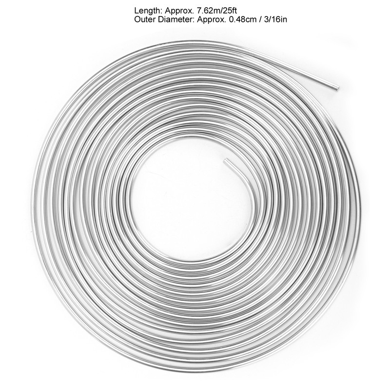 25ft Brake Line Tubing Copper Nickel Plated 3/16in OD Coil