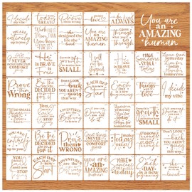 Inspirational Word Stencils for Painting on Wood Quotes Motivational Positive Drawing Stencils for Crafts Reusable (45 Words)