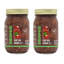All-Natural Fiery Red Salsa by Dennis’ Gourmet | A Fresh, Hearty Restaurant Salsa that is Low Sugar, Low Cal, Low Carb, Lower Sodium, and Gluten Free! Includes (2) Large 16 oz Jars (2-Pack)