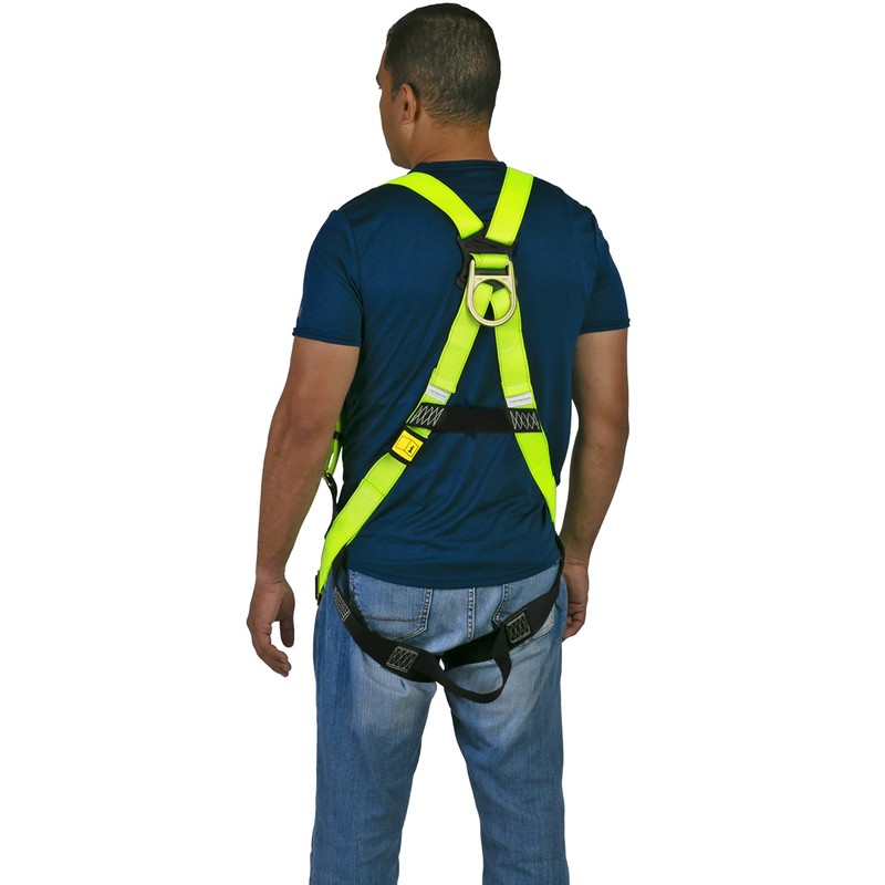 JORESTECH Safety Full Body Harness for Fall Protection, Yellow/Lime Back