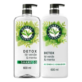 Kit Acondicionador Y Shampoo Té Verde y Menta 1200ml Herbal Essences